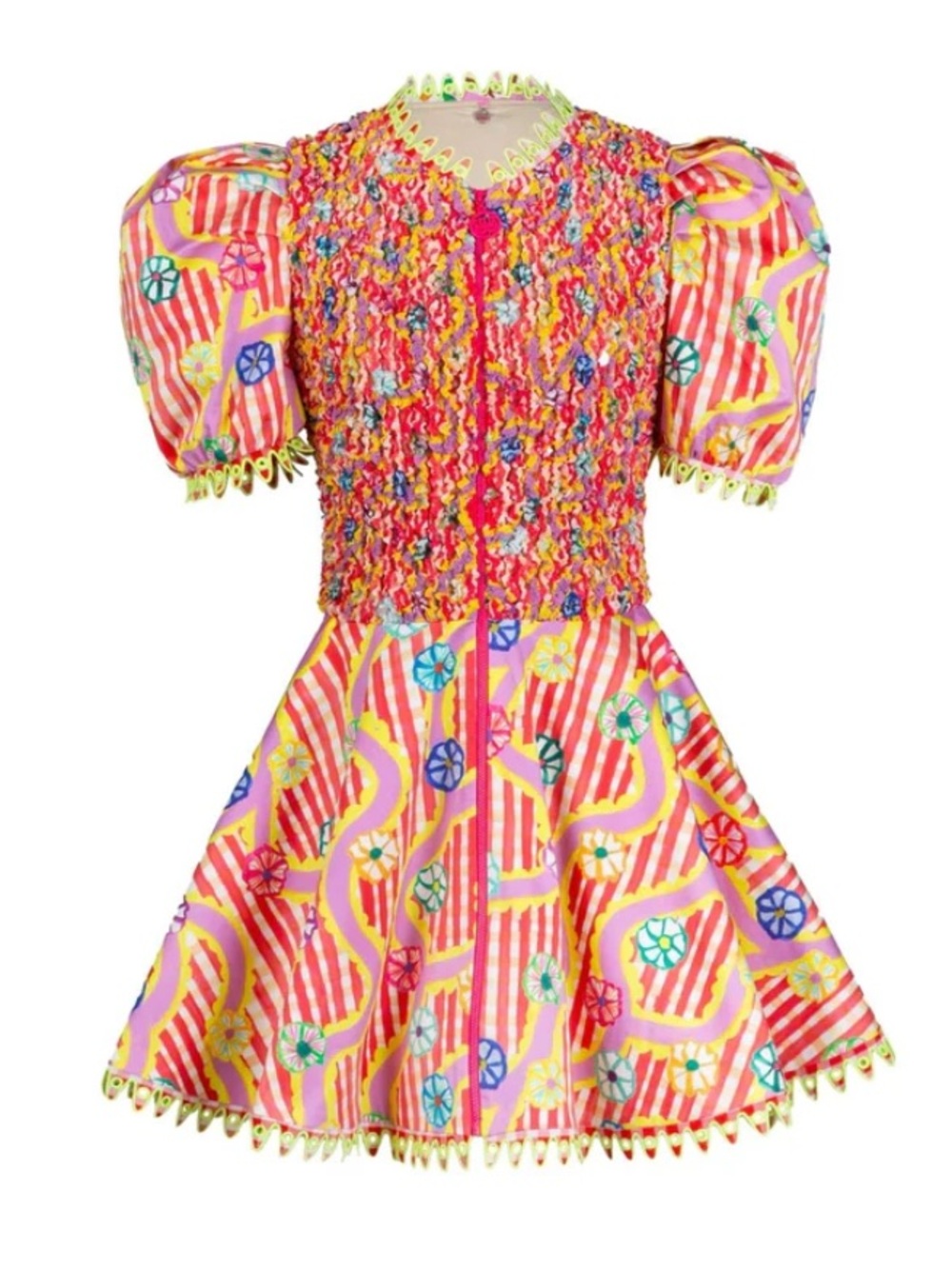 CeliaB Passeio Vibrant Multi-Color Puff Sleeve Dress
